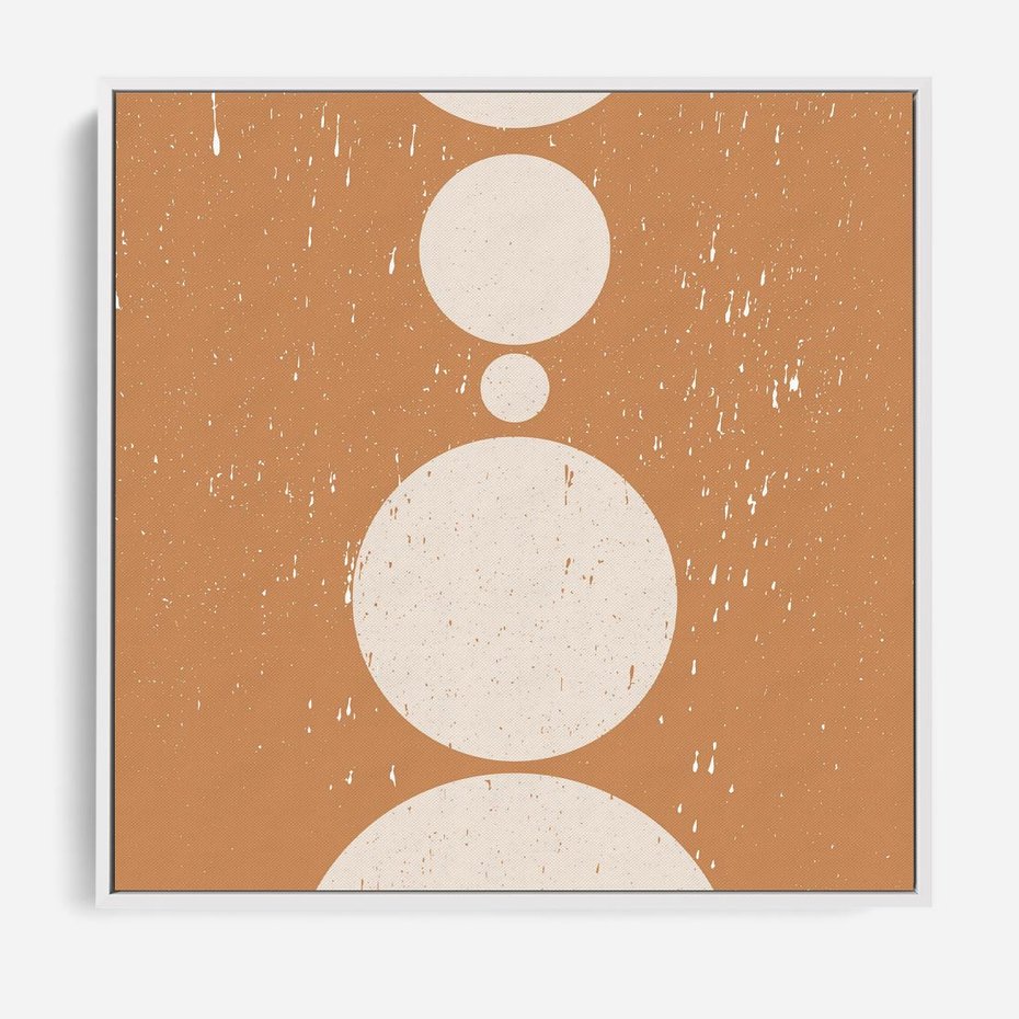 Obraz w ramie 50x50 - Podróżne Echa - mid century styl, nowoczesna grafika - rama biała