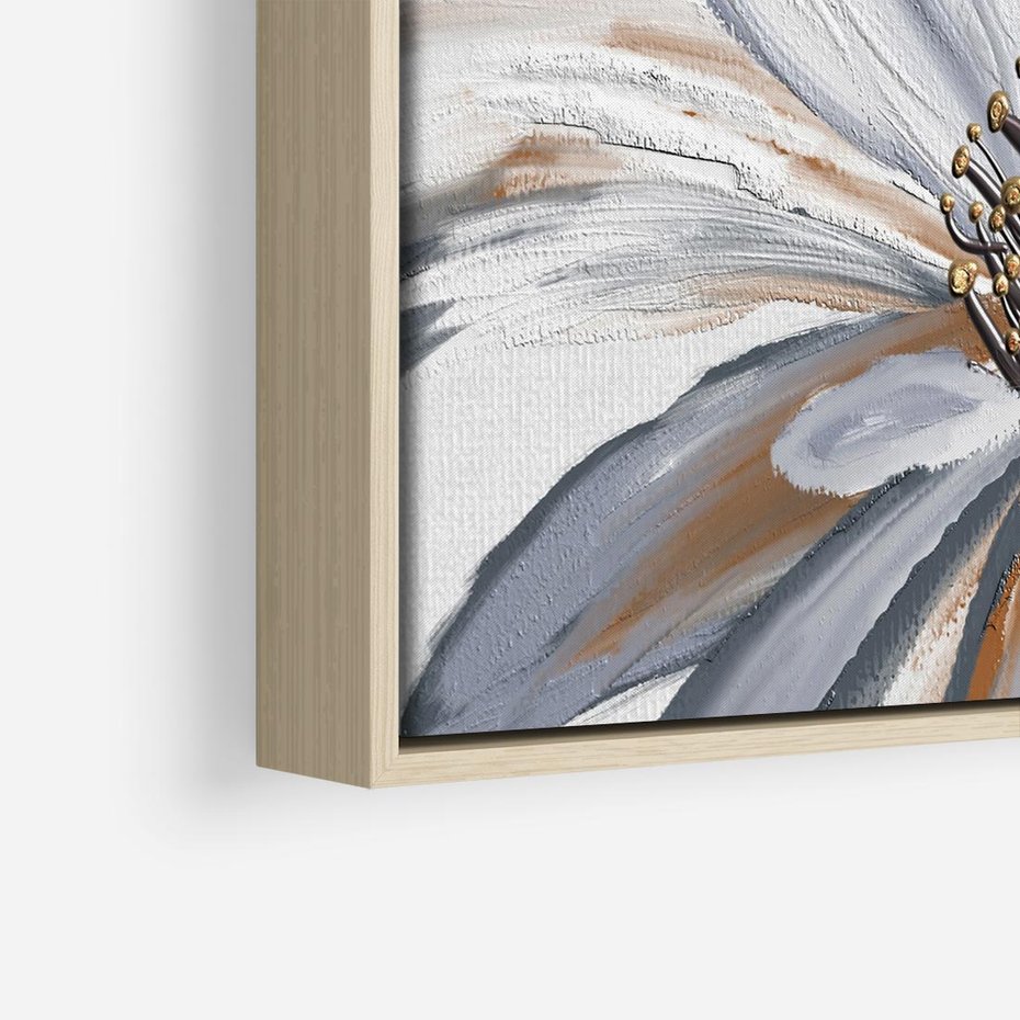 Obraz w ramie 50x50 - Olejne kwiaty - wyraz emocji - kwiaty, malowane - rama drewno