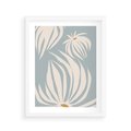 Plakat w ramie 40x50 - Kwiatowe Kształty - kwiaty, nowoczesne i minimalistyczne - rama biała