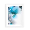 Plakat w ramie 40x50 - Elegancja Marmuru - marmur, błękit - rama biała