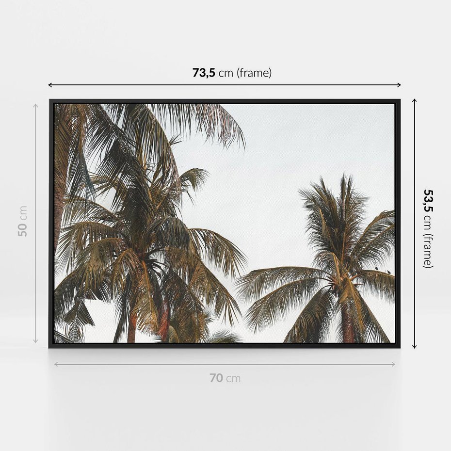 Obraz w ramie 70x50 - Palmy - tęsknota za Hawajami - palmy, Hawaje - rama czarna