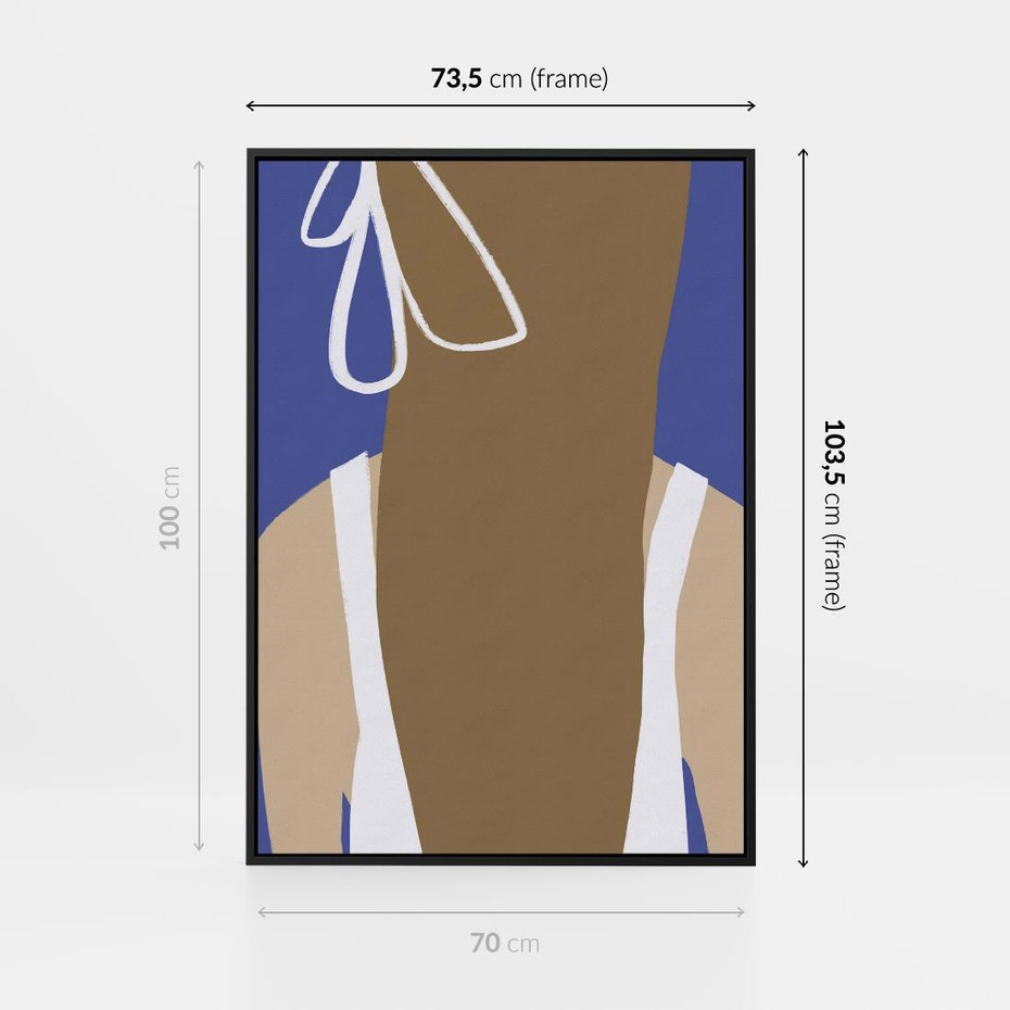 Obraz w ramie 70x100 - Kobieca Inspiracja - plakat retro, kobieta z kokardą - rama czarna