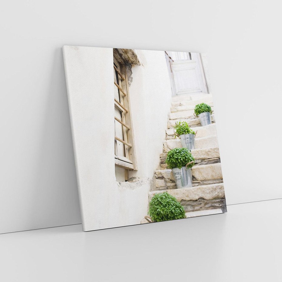 Obraz na płótnie 60x60 - Wznoszące się Marzenia - schody, perspektywa