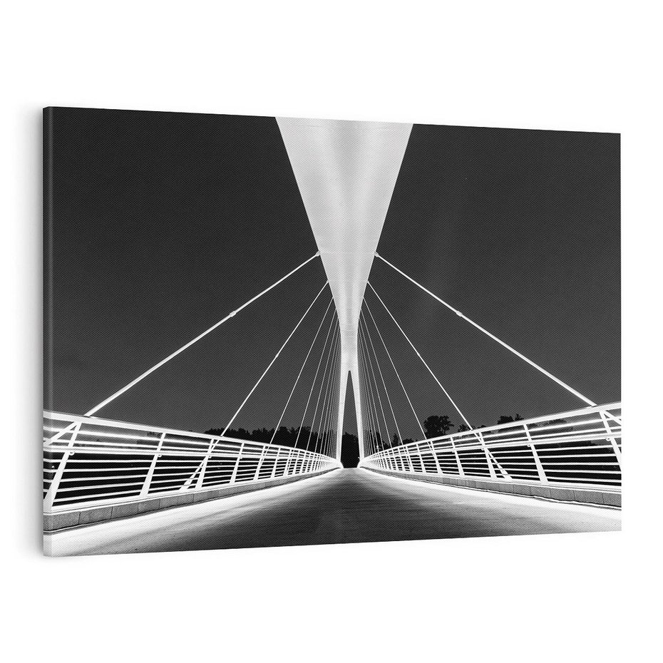 Obraz na płótnie 70x50 - Most nocą - Architektura - most, noc