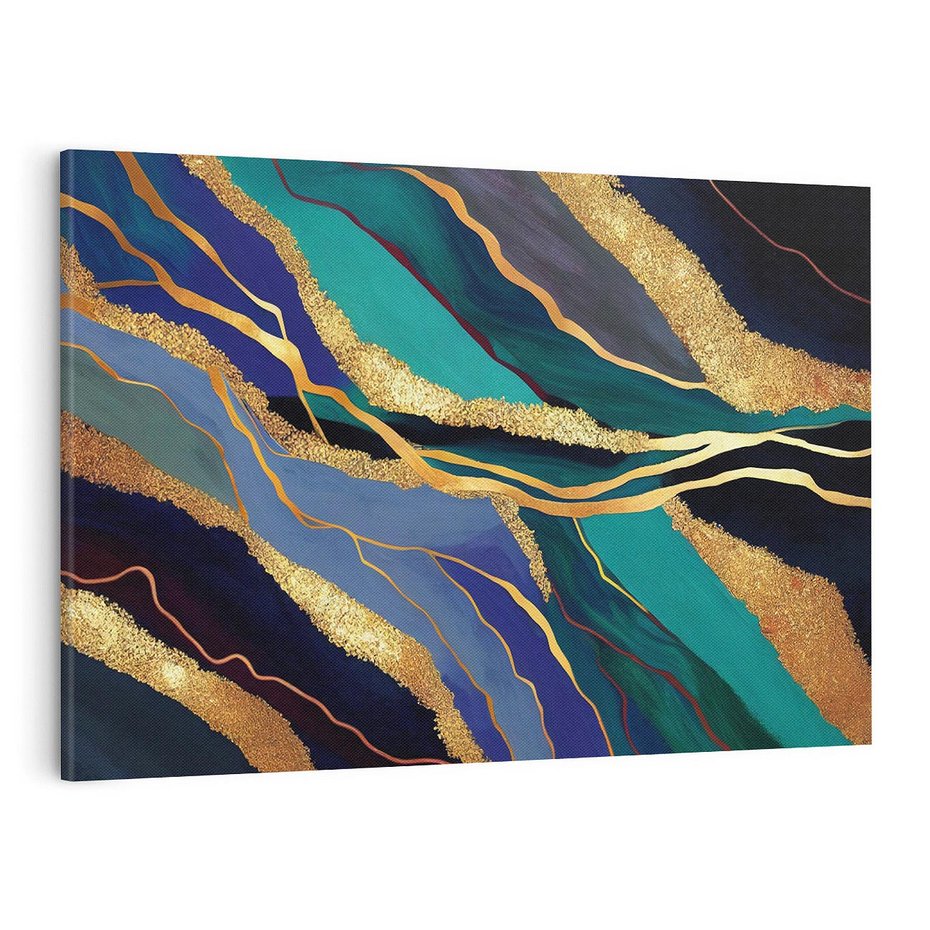 Obraz na płótnie 120x80 - Sztorm malarskich emocji - marmur, abstrakcyjna grafika