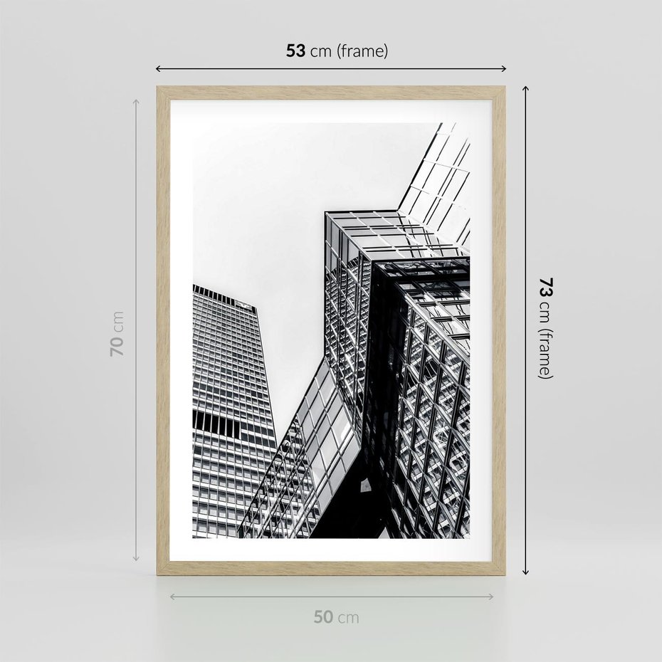 Plakat w ramie 50x70 - Fotografia Wieżowców - architektura, budynki - rama drewno