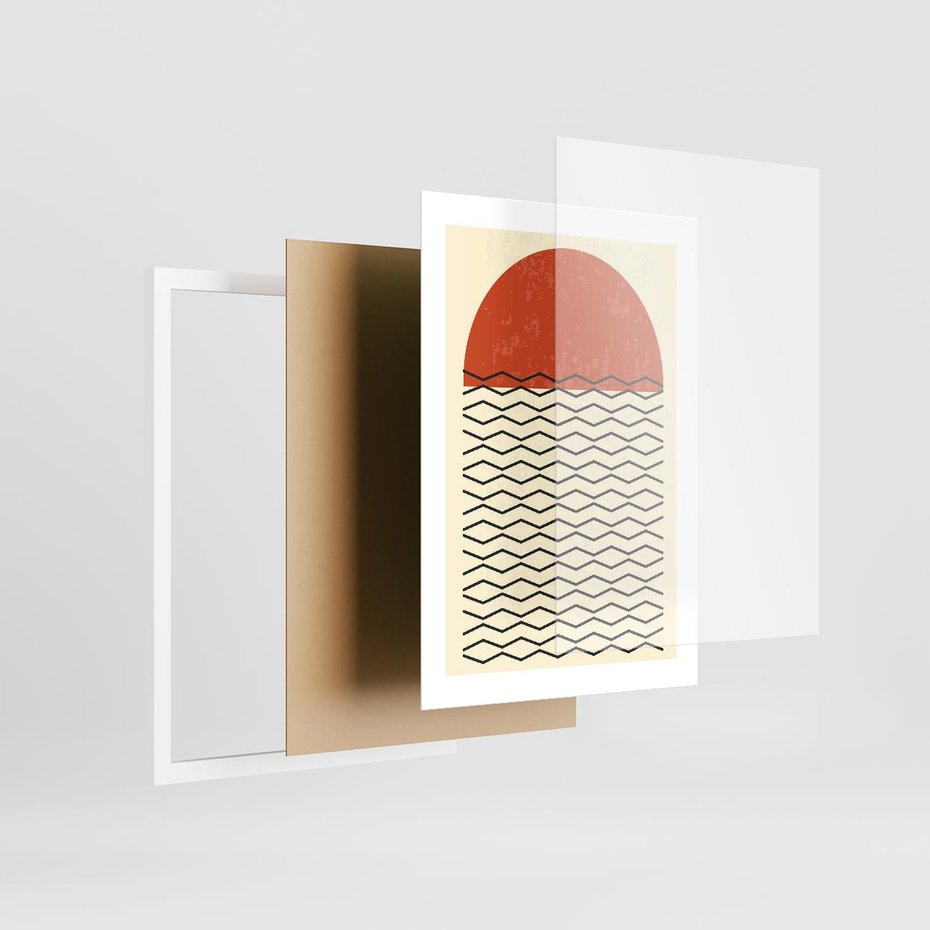 Plakat w ramie 30x40 - Abstrakcyjne Wzory na Plakacie - geometryczna sztuka, nowoczesny plakat - rama biała