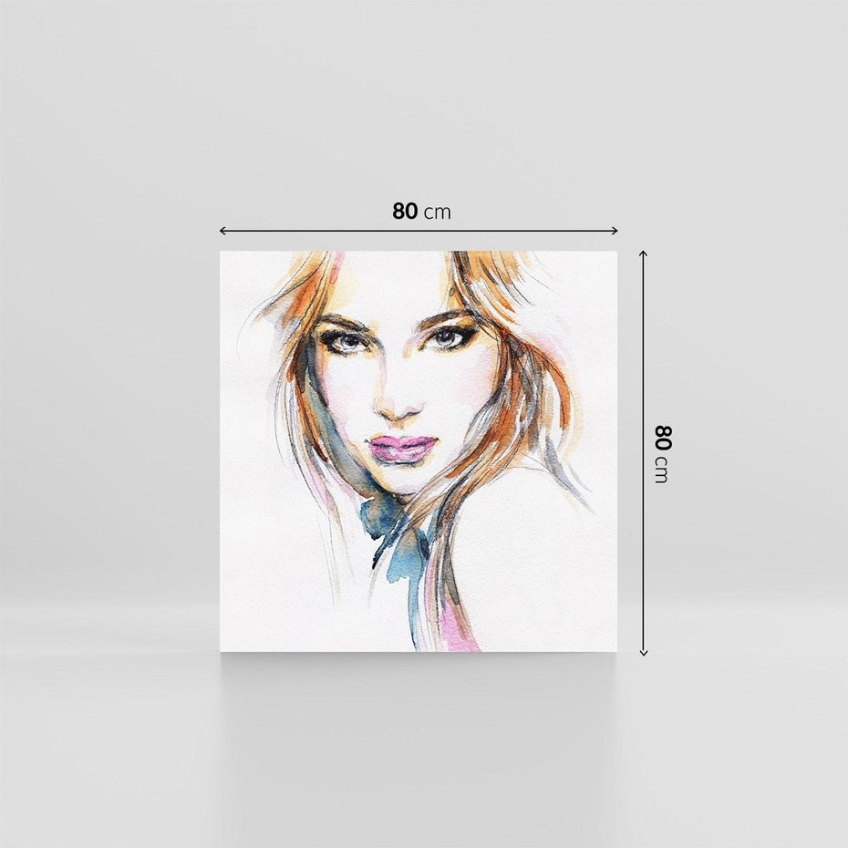 Obraz na płótnie 80x80 - Abstrakcyjny portret kobiecy - grafika, kobieta
