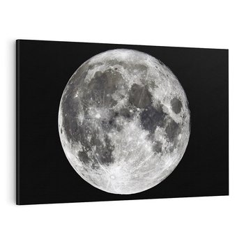 Obraz na płótnie 70x50 - Księżycowa Aura - zdjęcie, ogromny księżyc na czarnym tle