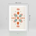 Plakat w ramie 50x70 - Symfonia Natury - abstrakcyjne plamy w odcieniach pomarańczowym, kropki plamki - rama biała