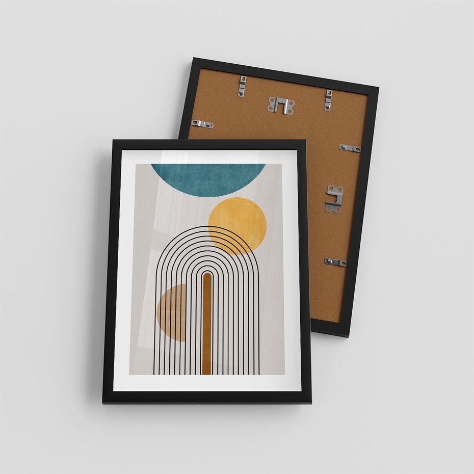 Plakat w ramie 30x40 - Wewnętrzne Labirynty Form - styl mid century, nowoczesna sztuka - rama czarna