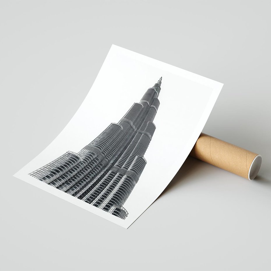 Plakat bez ramy 30x40 - Wieżowiec w Monochromii - wieżowiec, architektura