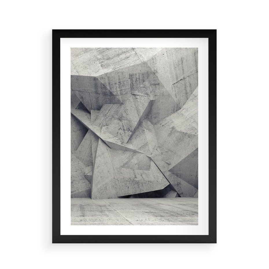 Plakat w ramie 50x70 - Architektura w trójwymiarowym wymiarze - architektura, 3D - rama czarna