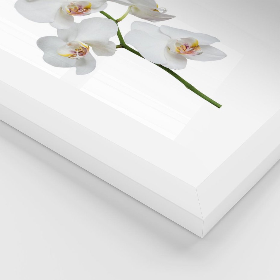 Plakat w ramie 30x40 - Ekskluzywny Relaks - storczyk, spa - rama biała