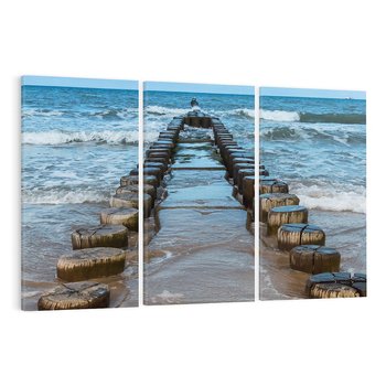 Obraz na płótnie 120x80 - Falochron na brzegu morza - falochron, morze