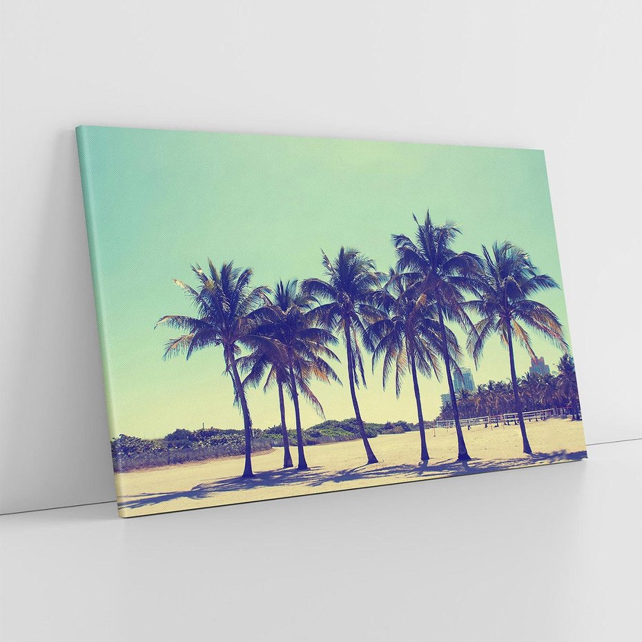 Obraz na płótnie 70x50 - Idylliczna Plaża z Palmami - palmy, plaża