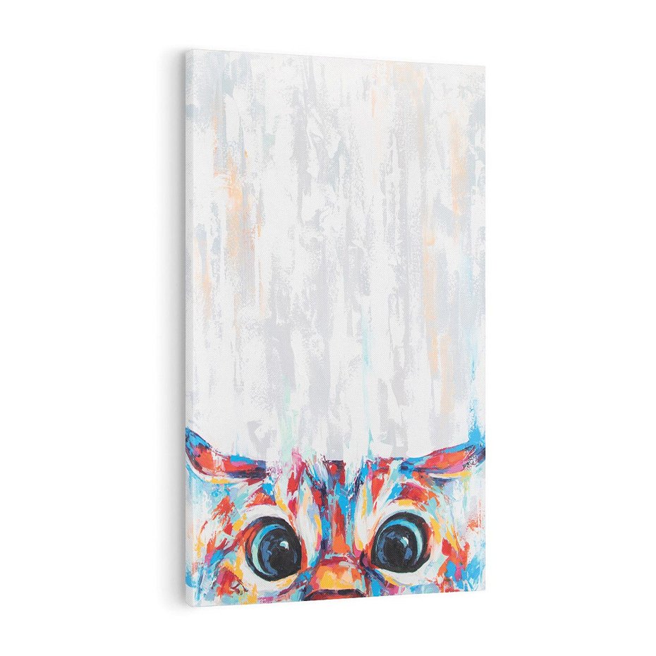 Obraz na płótnie 70x100 - Co ja Widzę - obraz olejny, śmieszny obraz kota