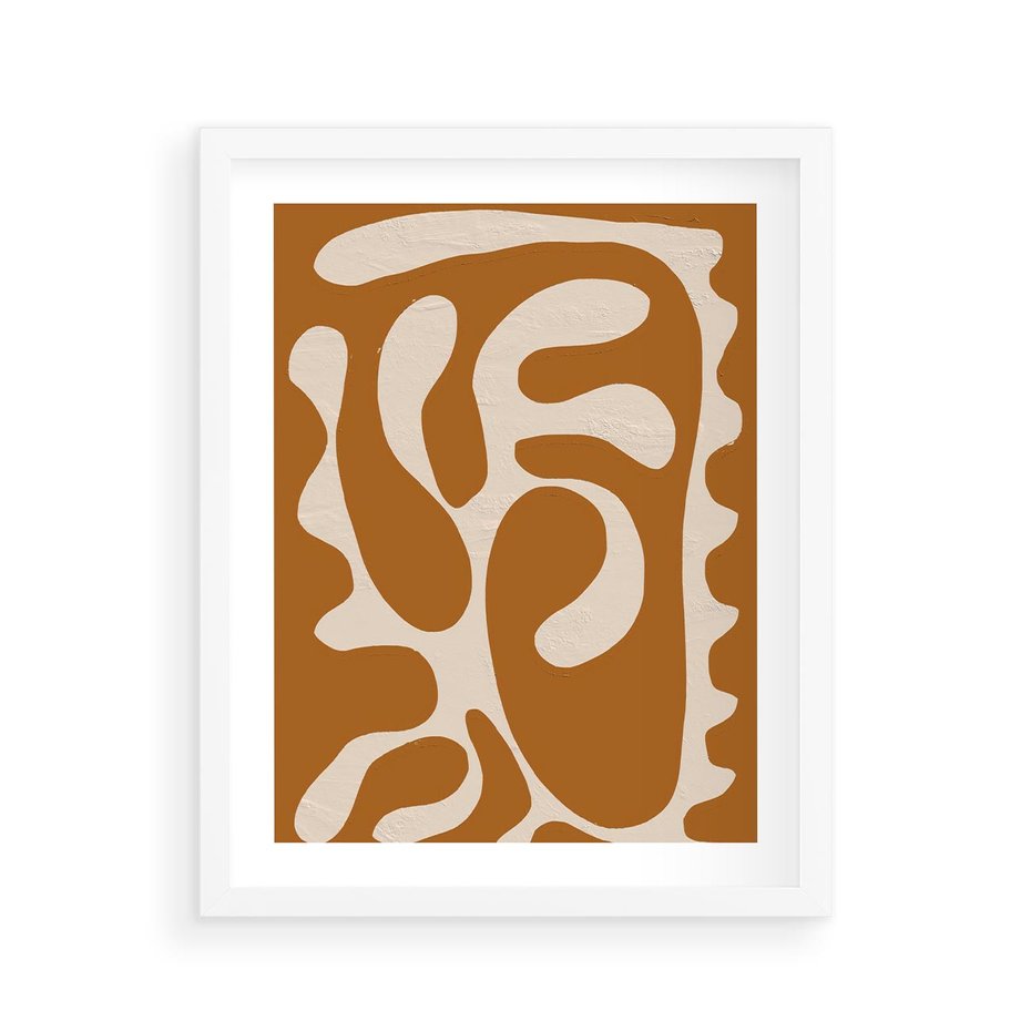 Plakat w ramie 40x50 - Wnętrza Akwarelowej Wyobraźni - abstrakcyjny obraz, plakat - rama biała