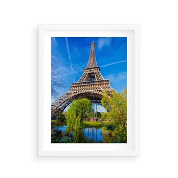 Plakat w ramie 40x50 - Wieża Eiffla w Paryżu - Eiffla, Paryż - rama biała