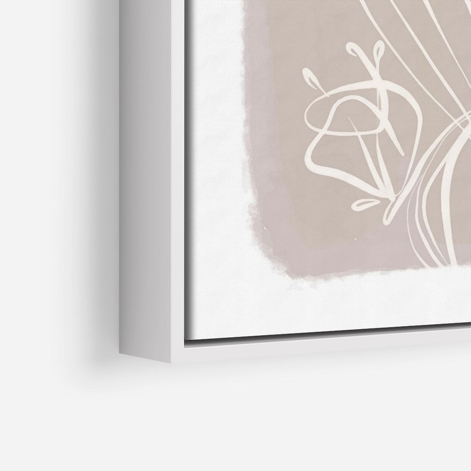 Obraz w ramie 50x70 - Pastelowe Nastroje - nowoczesny subtelny plakat, beżowy - rama biała