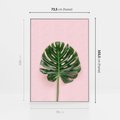 Obraz w ramie 70x100 - Egzotyczna Roślinność - liście, monstera - rama biała