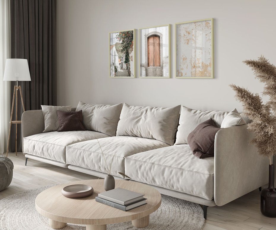 Zestaw obrazy w ramie 50x70 galeria - Włochy, południe, podróż, wakacje - rama drewno