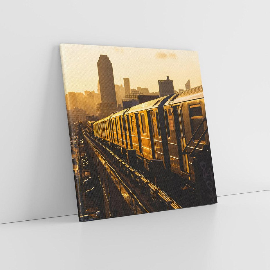Obraz na płótnie 50x50 - Podróż Podziemna: Pociąg i Metro - pociąg, metro