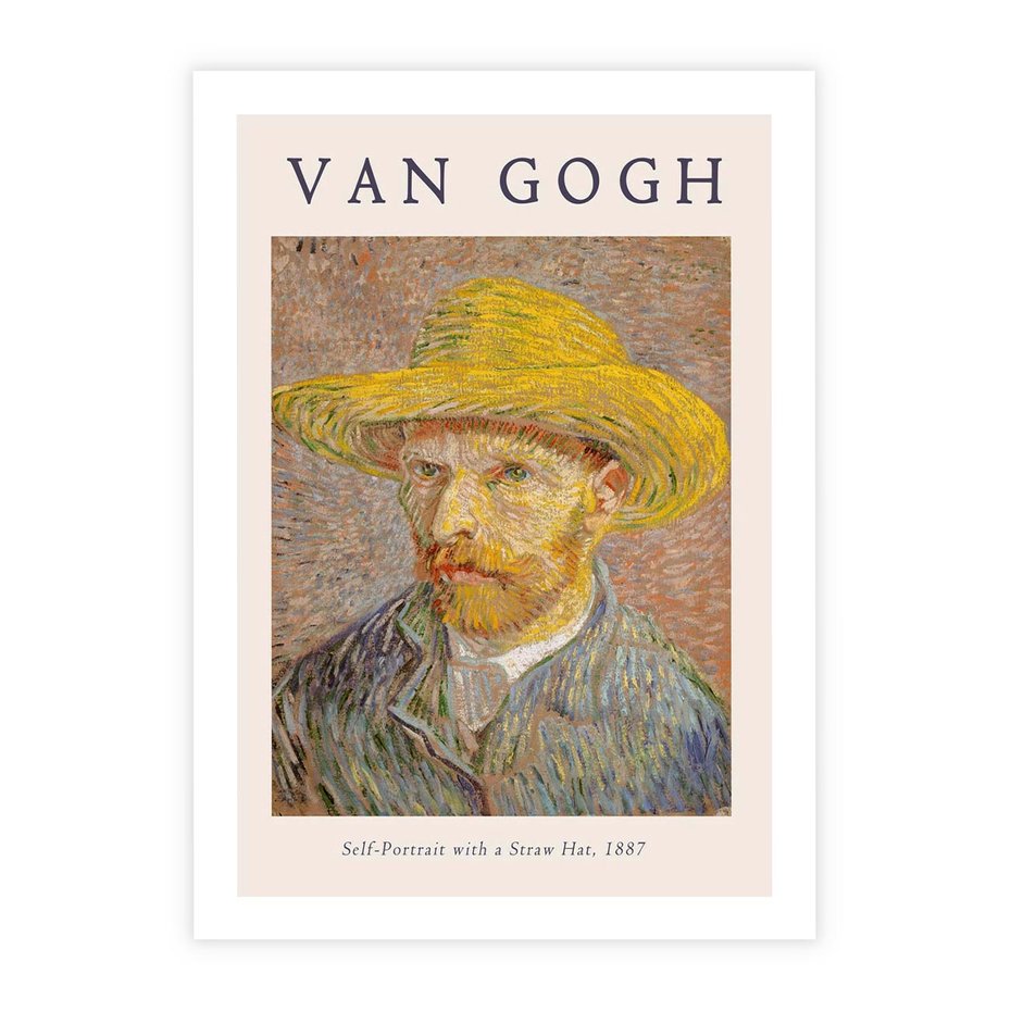 Plakat bez ramy 21x30 - Autoportret van Gogha - van gogh, autoportret