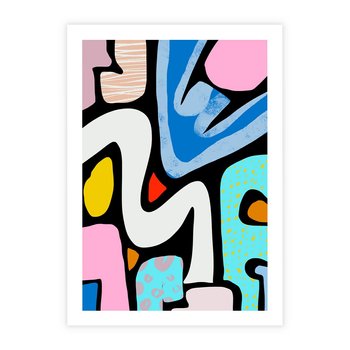 Plakat bez ramy 21x30 - Komiksowe Formy - abstrakcyjne formy, komiksowy styl
