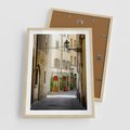 Plakat w ramie 50x70 - Uliczka: perspektywa miejskiego krajobrazu - uliczka, perspektywa - rama drewno