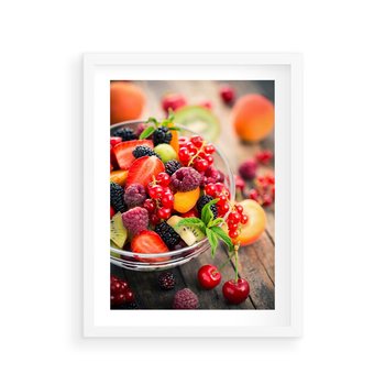 Plakat w ramie 30x40 - Smakowite Porywy - owoce, jedzenie - rama biała
