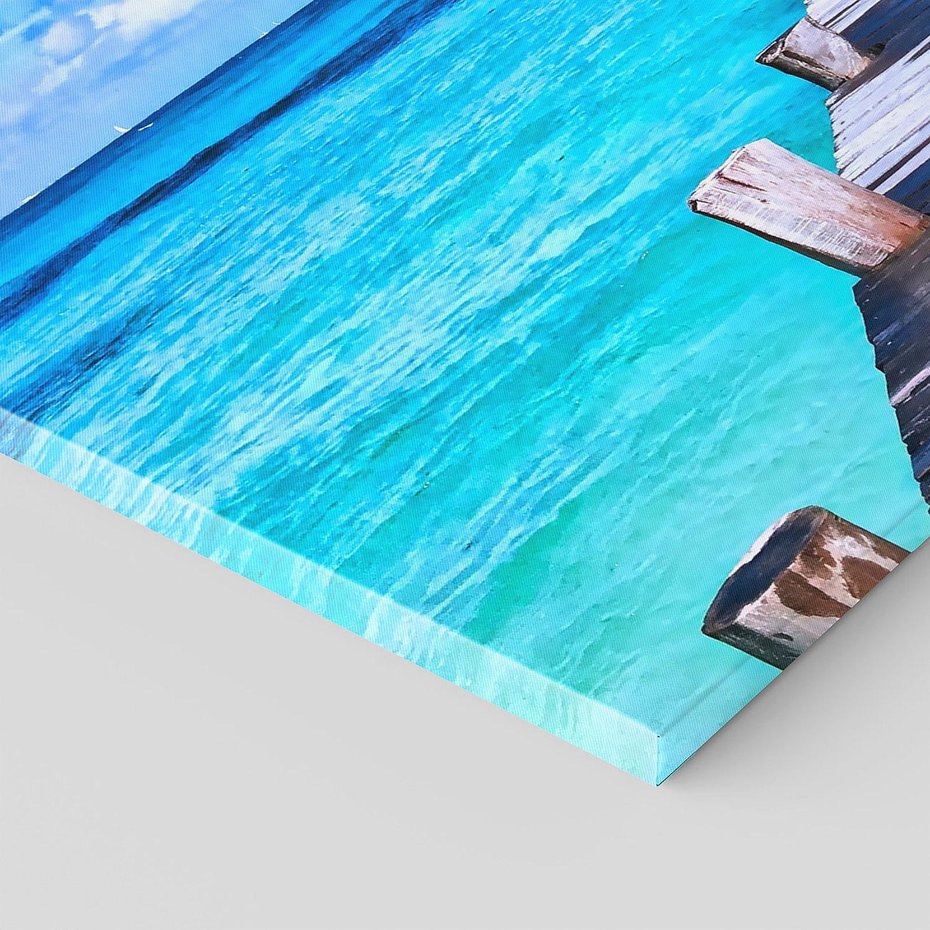 Obraz na płótnie 150x50 - Molo na Plaży Morza - molo, plaża