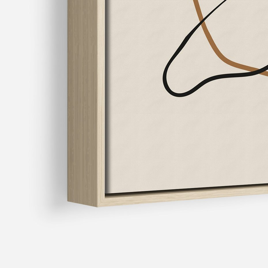 Obraz w ramie 80x120 - Bezczasowe Kontury - abstrakcyjne linie, zaplątane - rama drewno