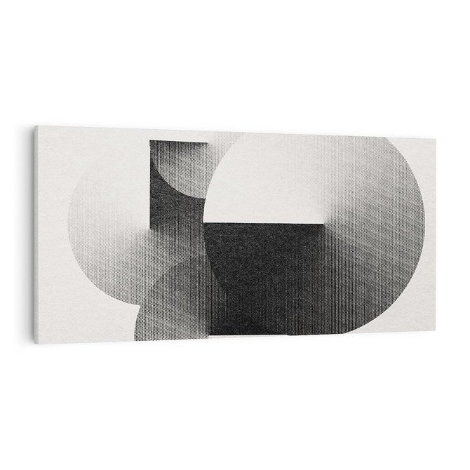Obraz na płótnie 100x50 - Taniec Szarych Okręgów - graficzne, geometryczne kształty