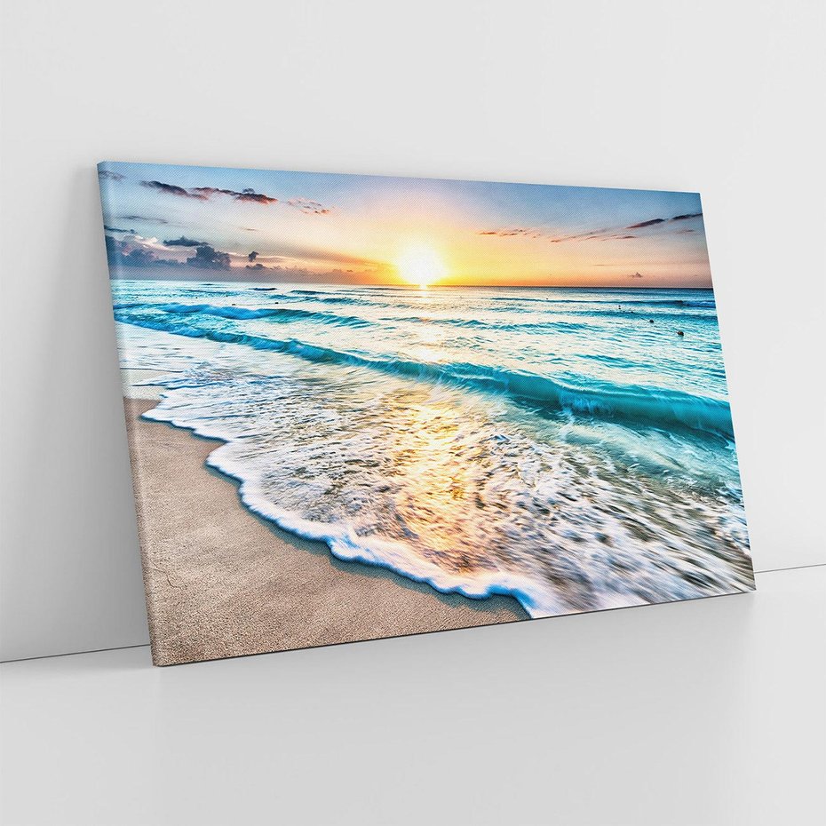 Obraz na płótnie 70x50 - Spokój morza: moment relaksu - plaża, morze