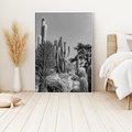Obraz w ramie 70x100 - Pustynny Klimat - czarno białe zdjecie, pustynia - rama biała