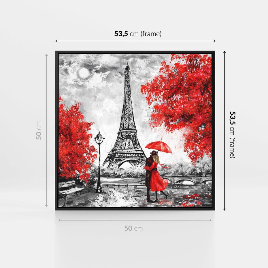 Obraz w ramie 50x50 - Paryż Wieża - Paryż, Wieża - rama czarna