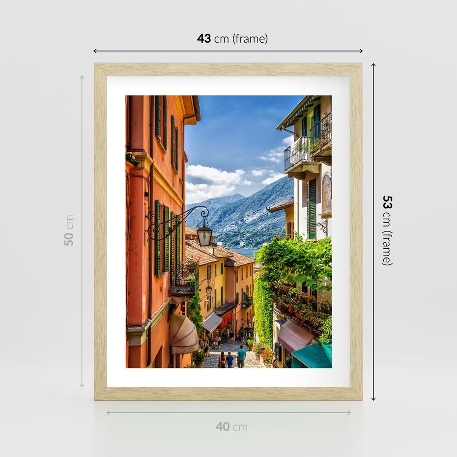 Plakat w ramie 40x50 - Tropienie Nieskończoności - uliczka, perspektywa - rama drewno