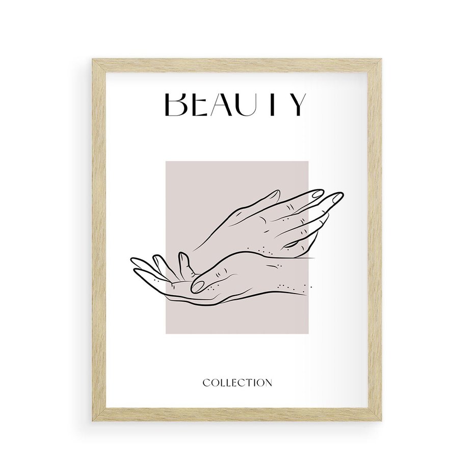 Plakat w ramie 40x50 - Wibracje Nieprzewidywalnych Form - bogo plakat, dłonie - rama drewno