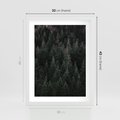 Plakat w ramie 30x40 - Wysoko nad Iglastym Lasem - las, perspektywa - rama biała