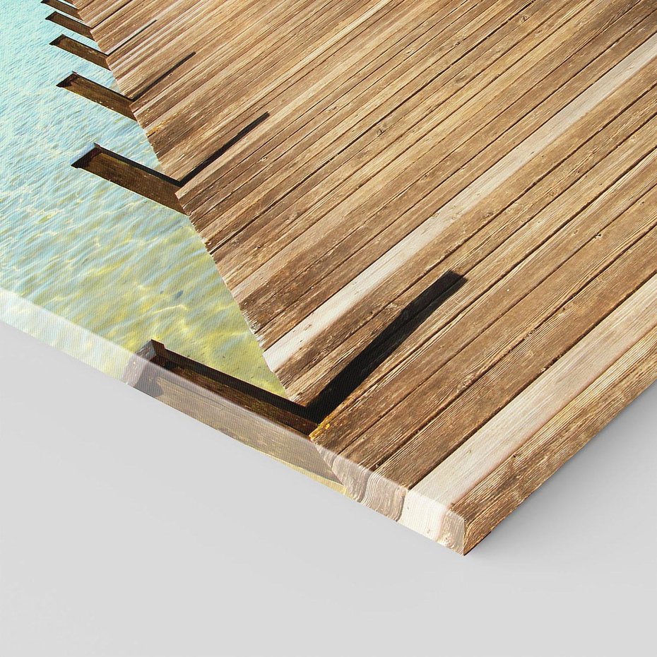 Obraz na płótnie 70x70 - Pomost nad morską przestrzenią - pomost, morze