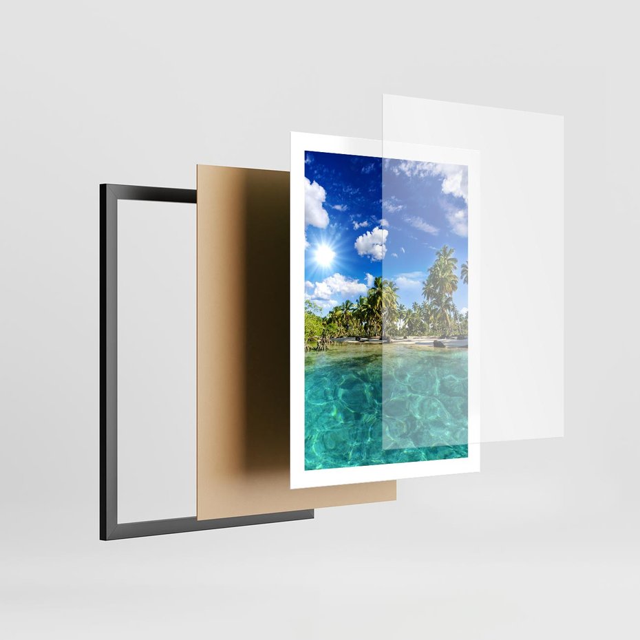 Plakat w ramie 50x70 - Rajskie wakacje na plaży - plaża, wakacje - rama czarna