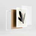 Plakat w ramie 50x70 - Harmonia liści - minimalistyczny obraz, szkic - rama biała