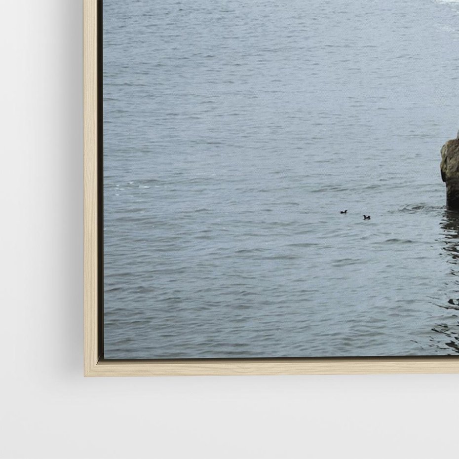 Obraz w ramie 120x80 - Mistyczna Aura - morze, mgła - rama drewno