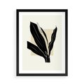 Plakat w ramie 50x70 - Harmonia liści - minimalistyczny obraz, szkic - rama czarna