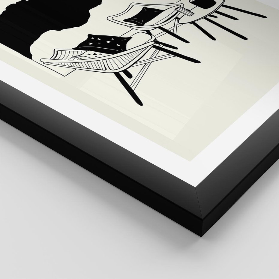 Plakat w ramie 50x70 - Boho Elegancja - boho wnętrze, salon - rama czarna