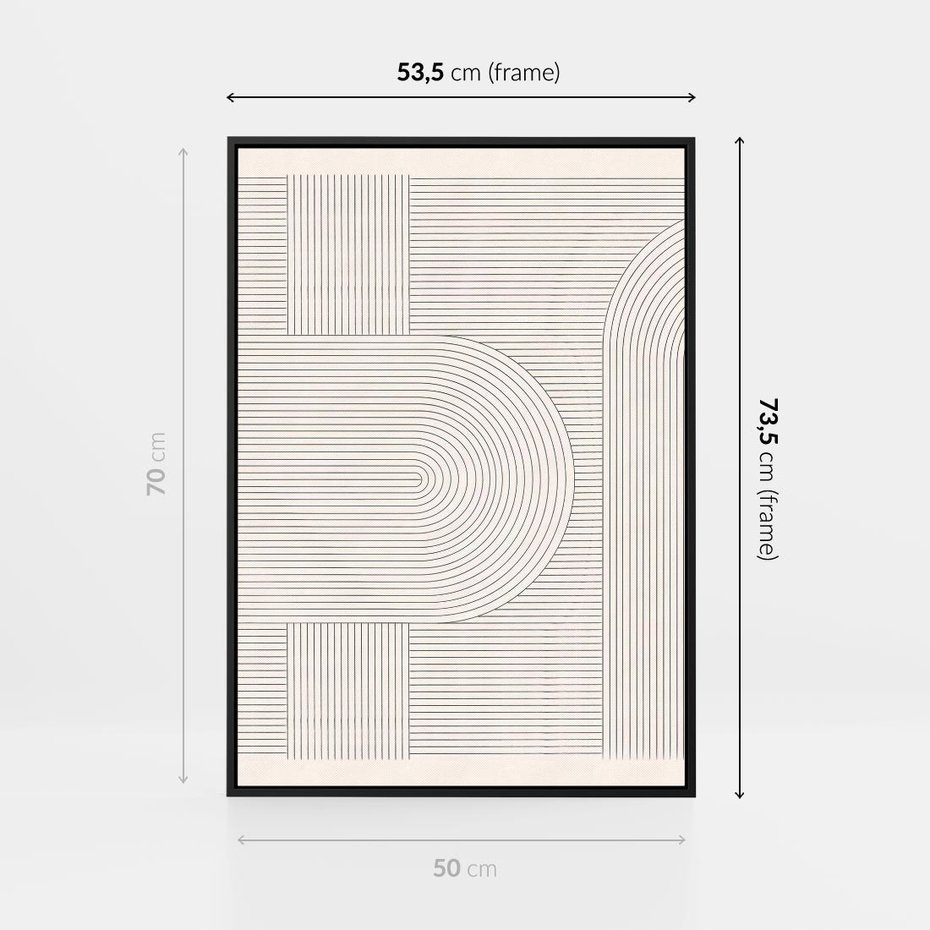 Obraz w ramie 50x70 - Geometryczna Elegancja Mid Century - mid century, minimalizm - rama czarna