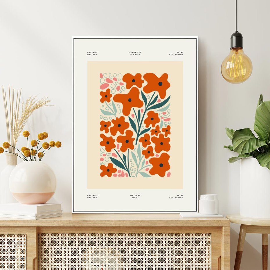 Obraz w ramie 50x70 - Refleksje Kolorowych Tajemnic - kwiaty, kompozycja - rama biała