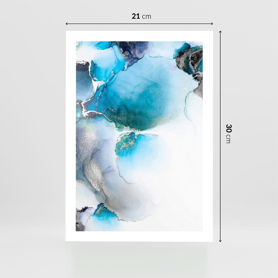 Plakat bez ramy 21x30 - Marmur złotą akwarelą - marmur, akwarela