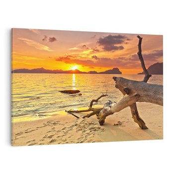 Obraz na płótnie 100x70 - Magia zachodu słońca nad morzem - plaża, morze